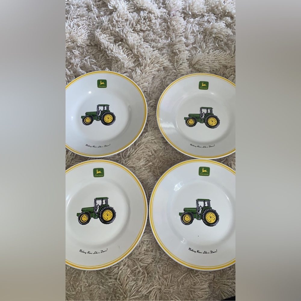 Set of 4 John Deere Saucers